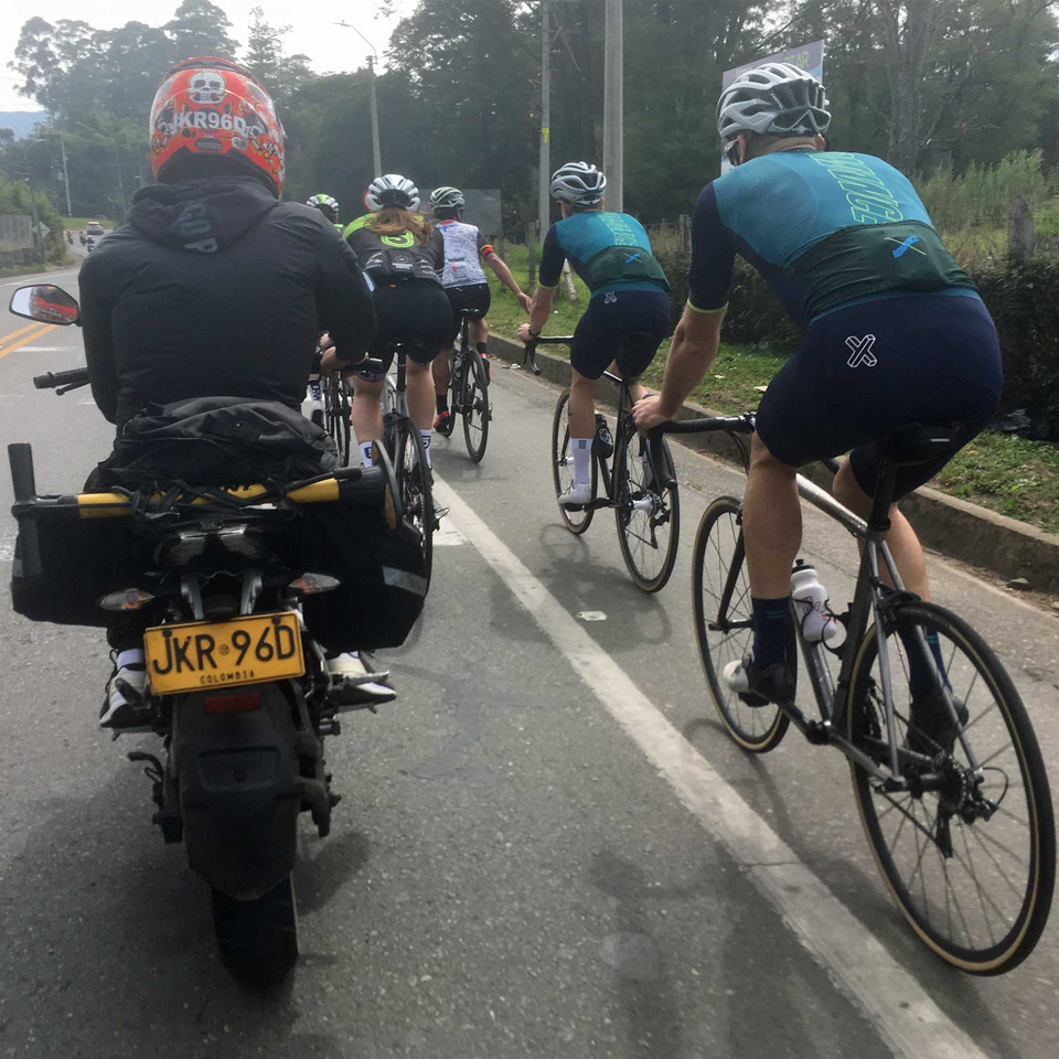 Colombia Cycling with Support Bike