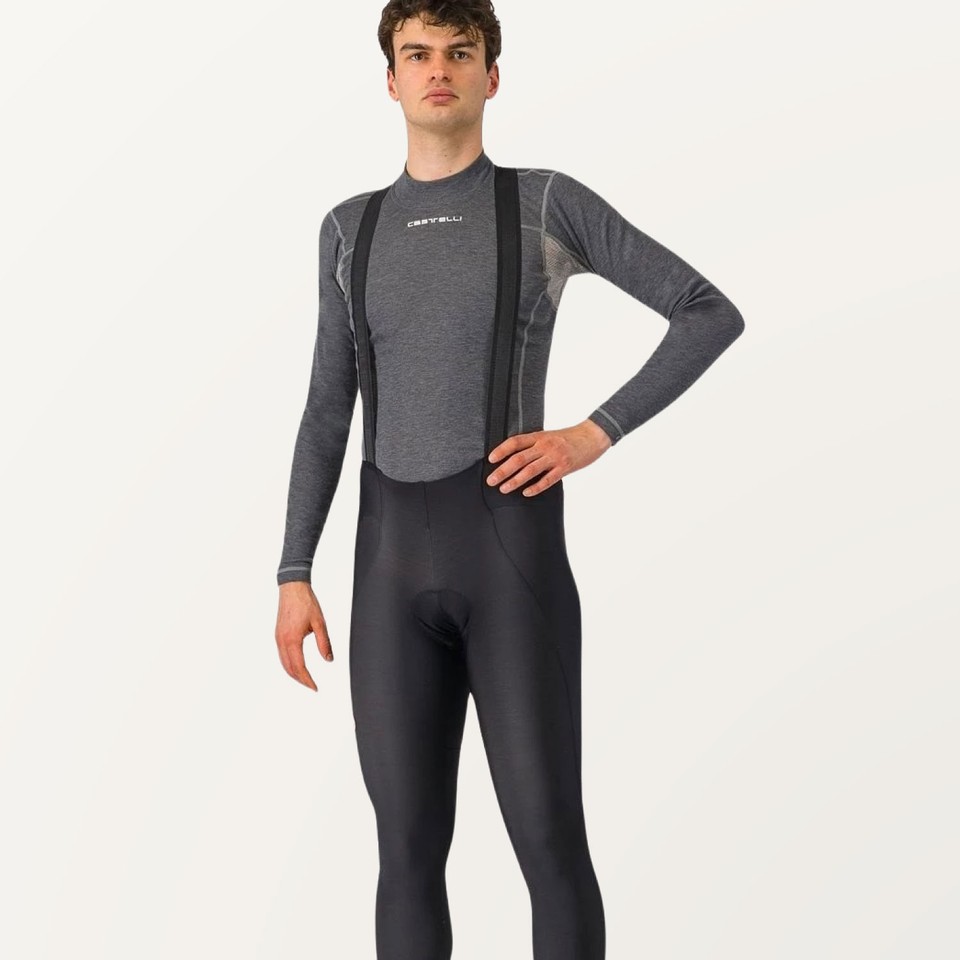 CASTELLI Men's Polare 3 Bibtight - Thermal Cycling Tights For Road & Gravel