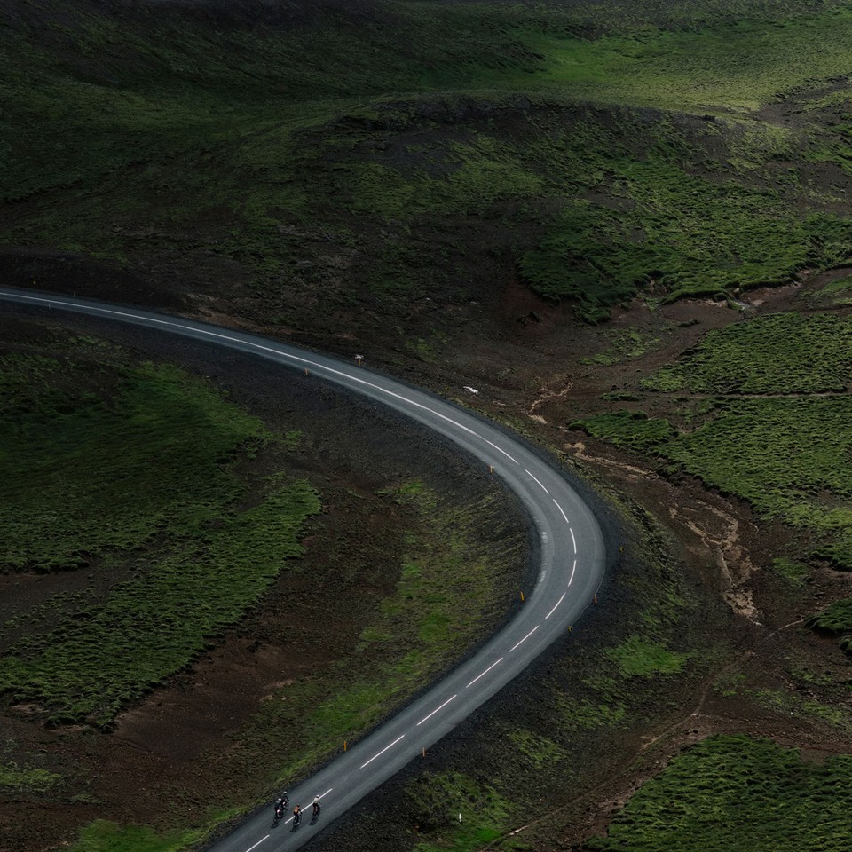 Winding Road With Cyclists On