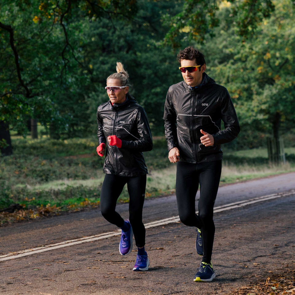 Michelle Dillon and Stuart Hayes running