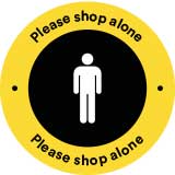 Please shop alone