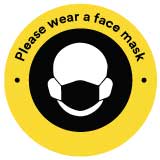 Please wear a Face Mask <br/> We will ask for</br> a donation of £1</br>to World Bicycle Relief </br>if you require one