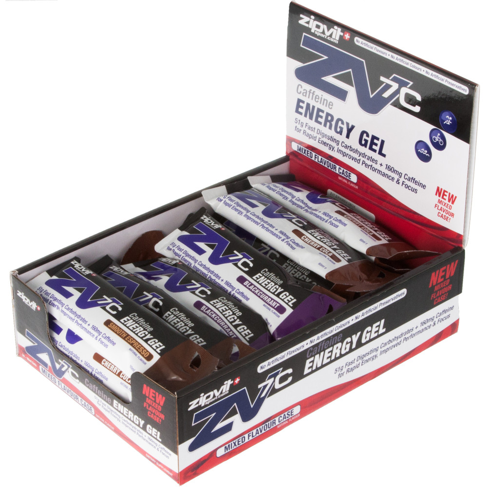 ZipVit Sport ZV7 Caffeine Energy Gel Variety Box 24x60ml