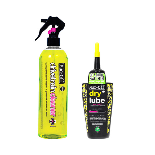 Muc-Off Bio Drivetrain Cleaner 500ml And Bio Dry Lube 120ml Bundle