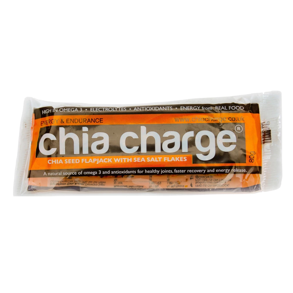 Sigma Sports Chia Charge Flapjack Bar 80g | Discount Codes available, easy returns, up to £25 off with Newsletter Signup, FREE Postage over £60