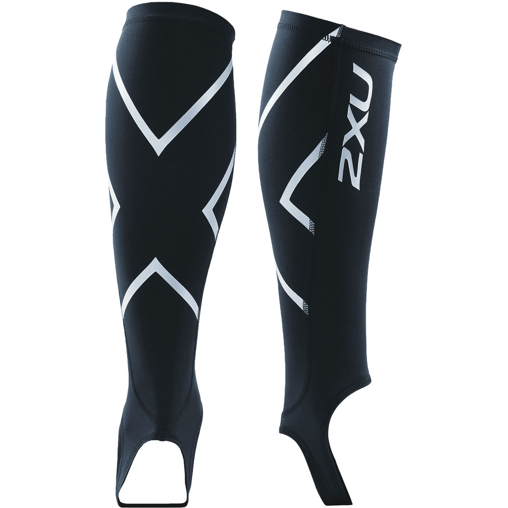 2XU Compression Calf Guard With Stirrups - Black