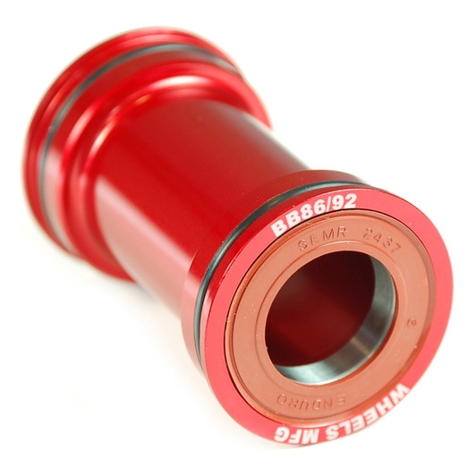 Wheels Manufacturing BB86/92 Bottom Bracket Angular Contact Bearings Shimano Compatible Red