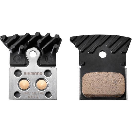 Shimano L04C Disc Brake Pads - Alloy Backed With Cooling Fins (Sintered)