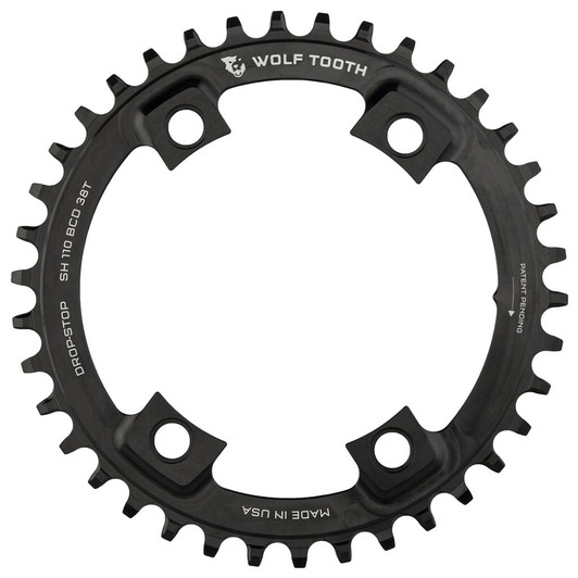 Wolf Tooth Components 110 BCD Asymmetric 4-Bolt Chainring For Shimano Cranks