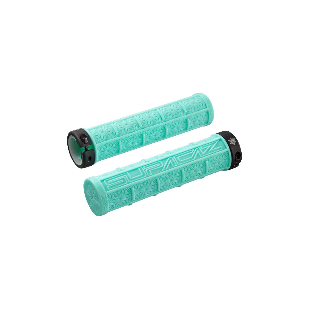 teal mountain bike grips
