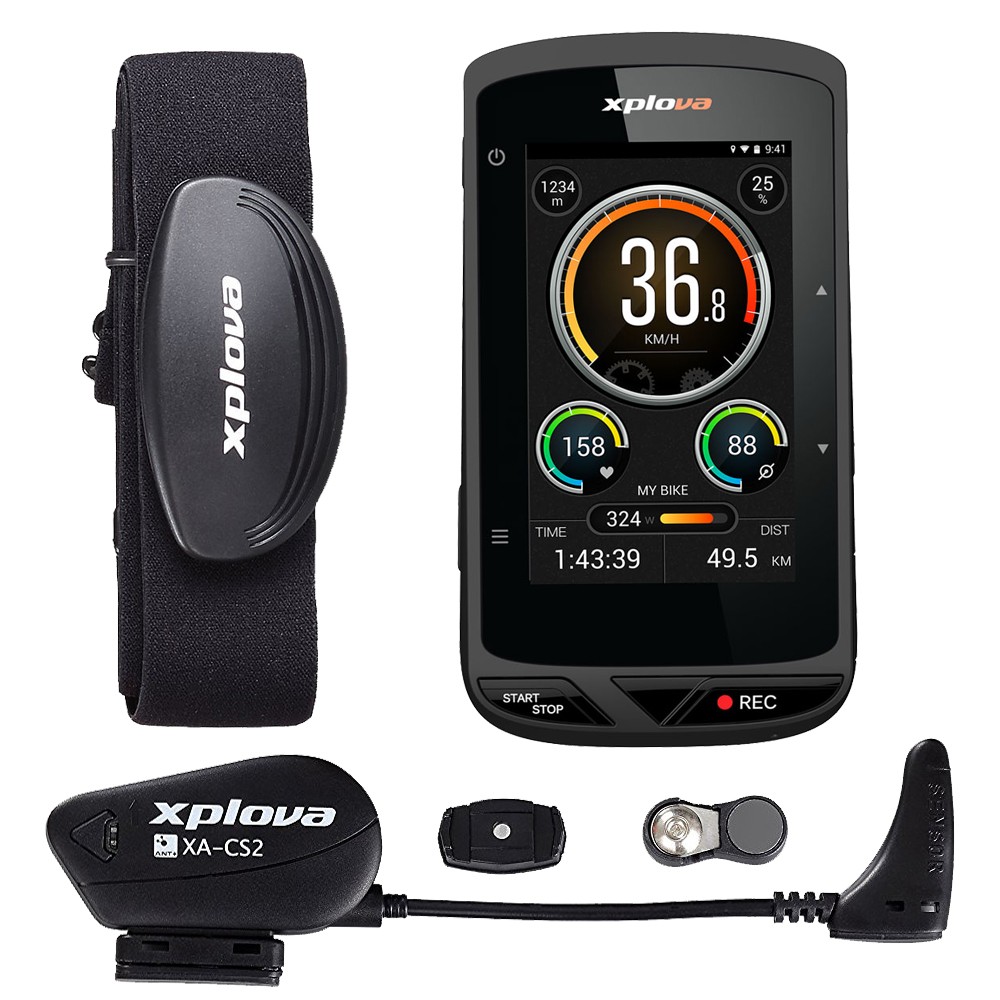 Xplova X5 Evo GPS Computer Action Camera + Sensors Bundle