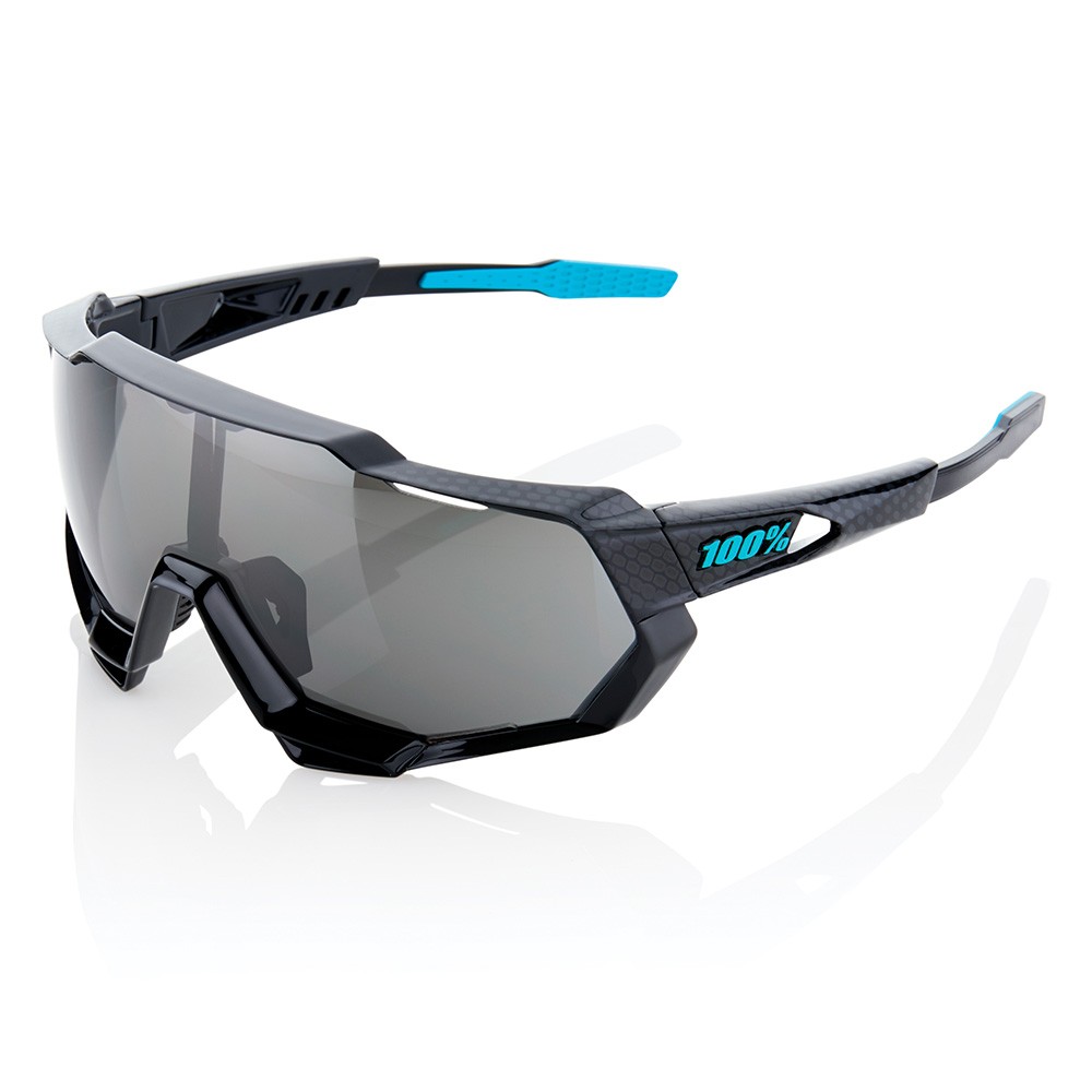 100% Speedtrap Sunglasses Black Mirror Lens