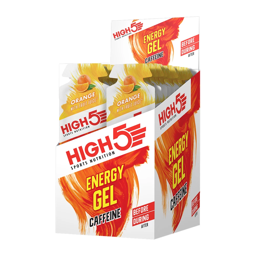 Sigma Sports High5 Energy Gel Plus with Caffeine Box of 20 x 40g | Discount Codes available, easy returns, up to £25 off with Newsletter Signup, FREE Postage over £60
