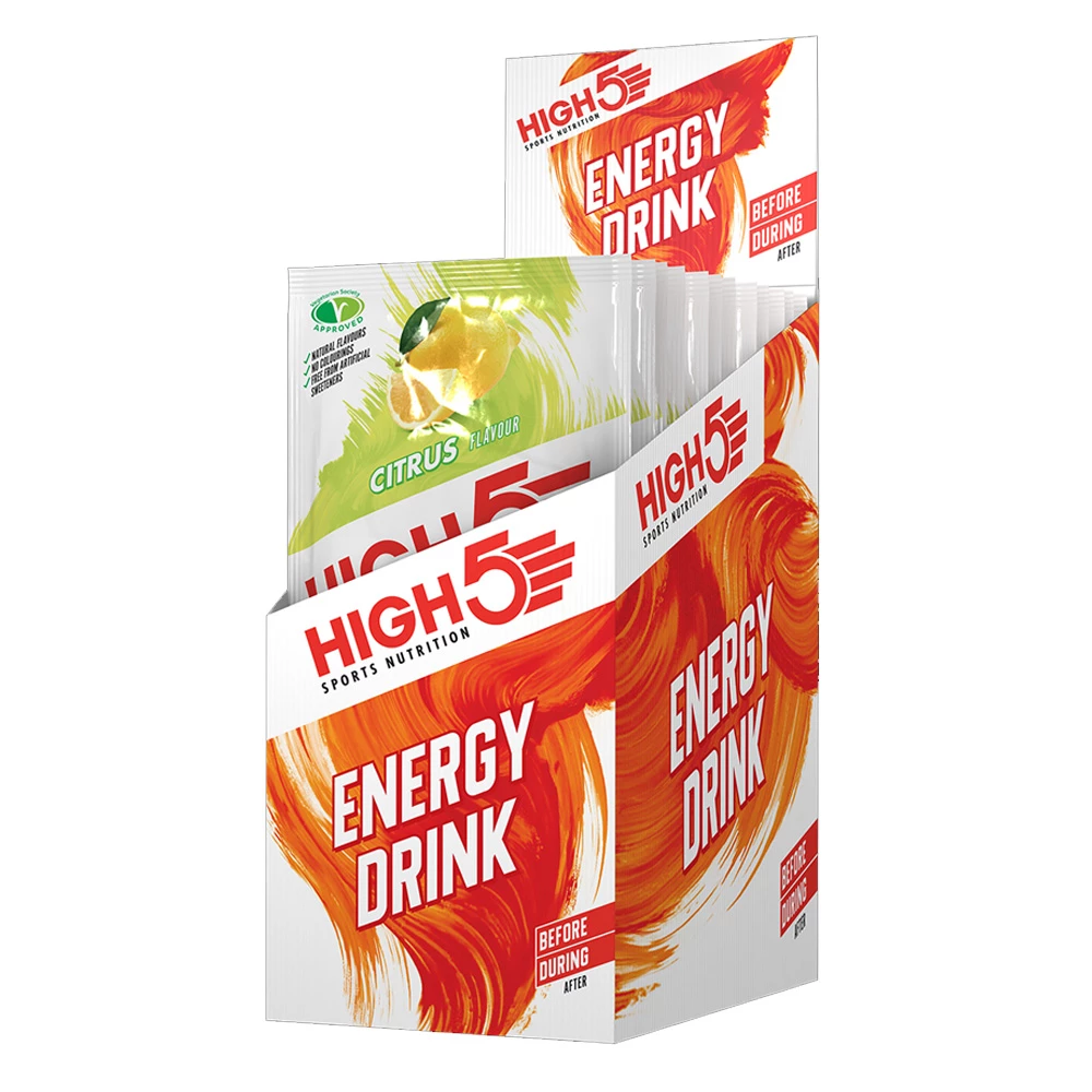 Sigma Sports High5 Energy Drink 12x47g Sachets | Discount Codes available, easy returns, up to £25 off with Newsletter Signup, FREE Postage over £60