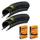 Continental Grand Prix 4000S II Tyres And Race 28 Tubes Bundle