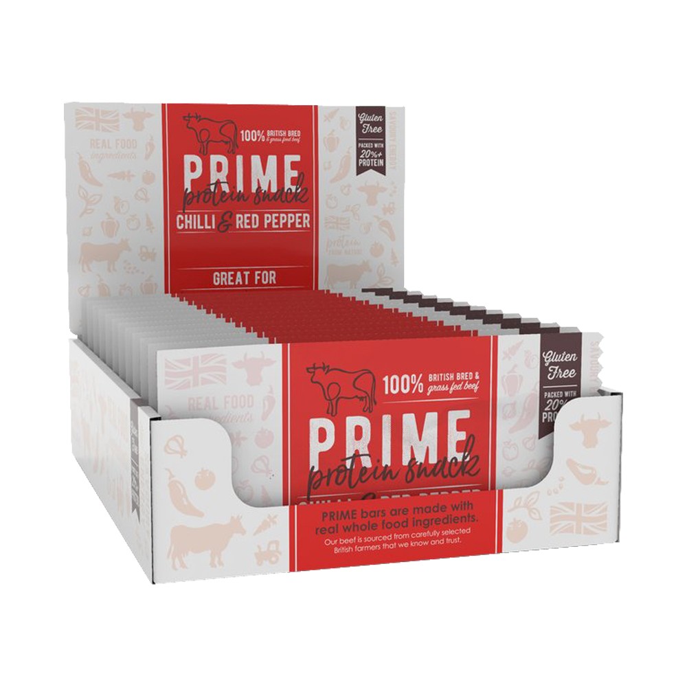 Prime Bar Natural British Beef Protein Box of 12 x 50g Sigma Sports