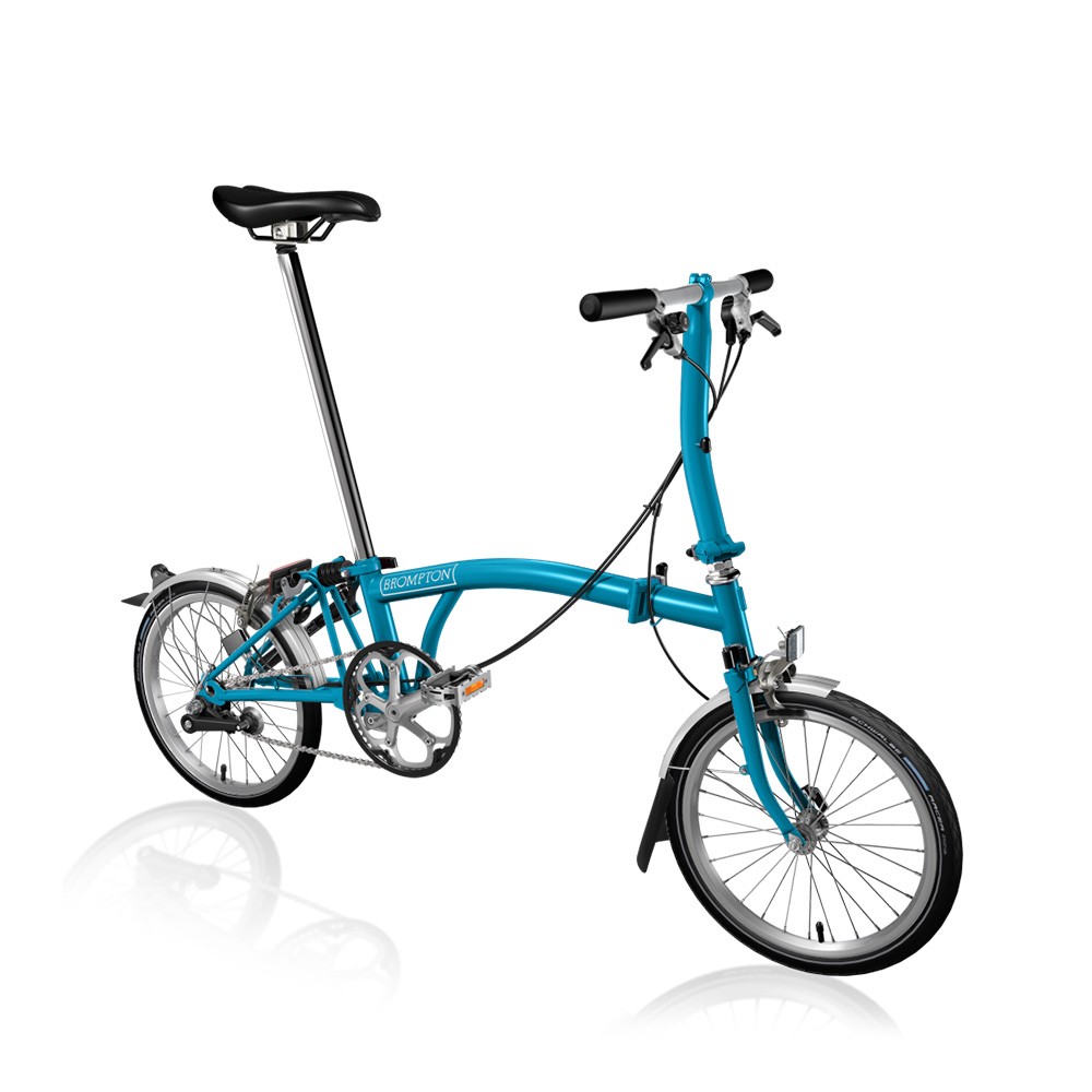 Brompton Steel S3L Folding Bike With Mudguards