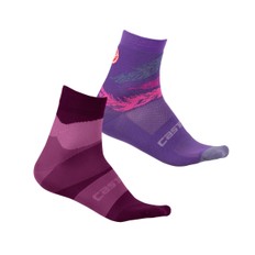 NEW CASTELLI Rosso Corsa Socks XXL Green Purple Argyle x3