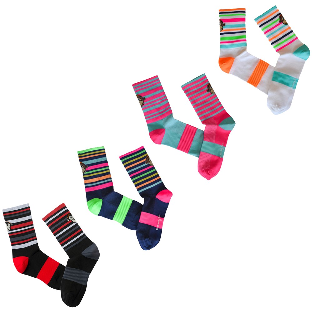Monkey Sox Stripe Cycling Socks