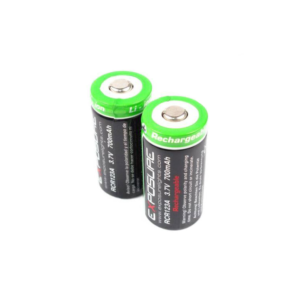 Exposure Lights Rechargeable RCR123 Light Batteries