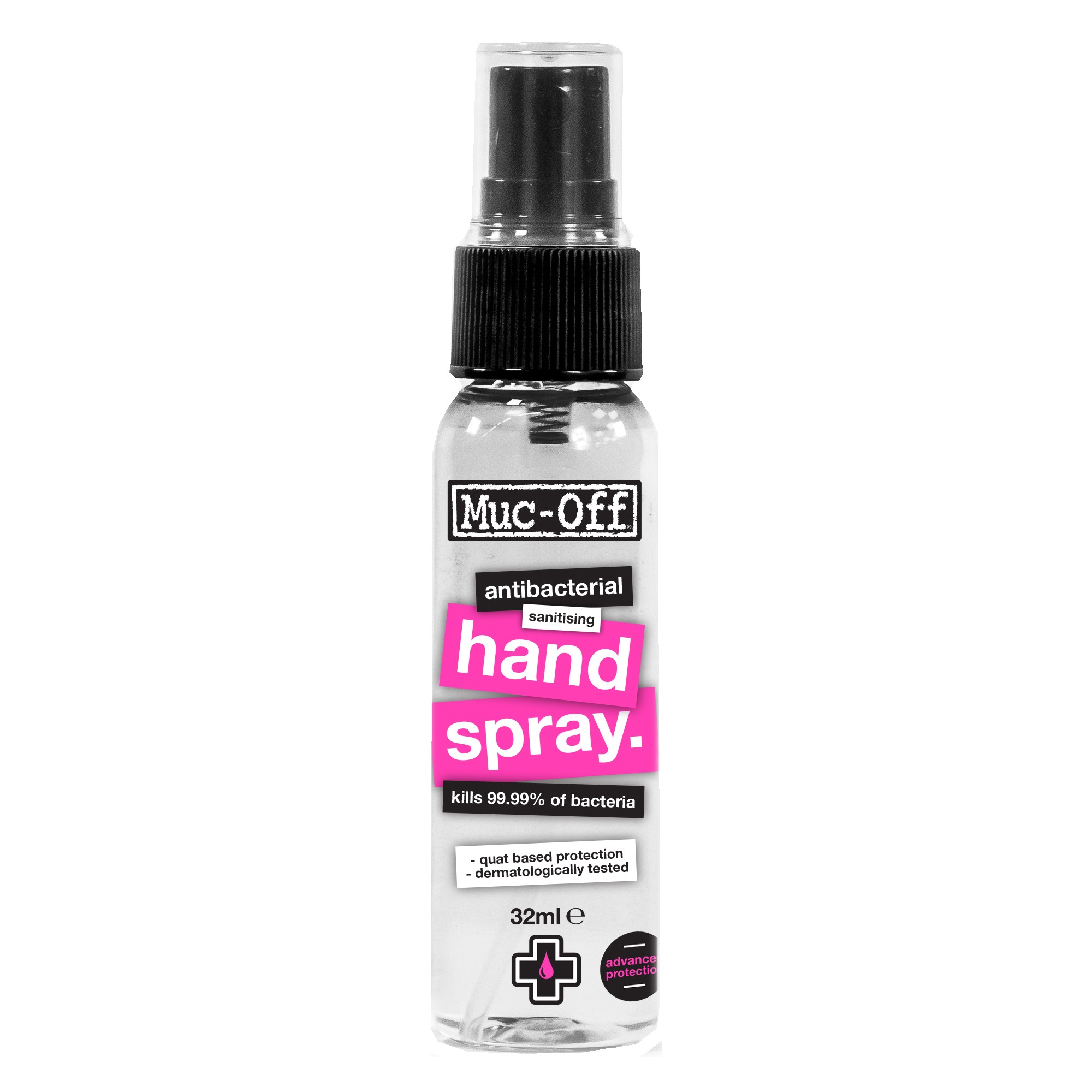 MucOff Antibacterial Hand Spray 32ml Atomiser Sigma Sports