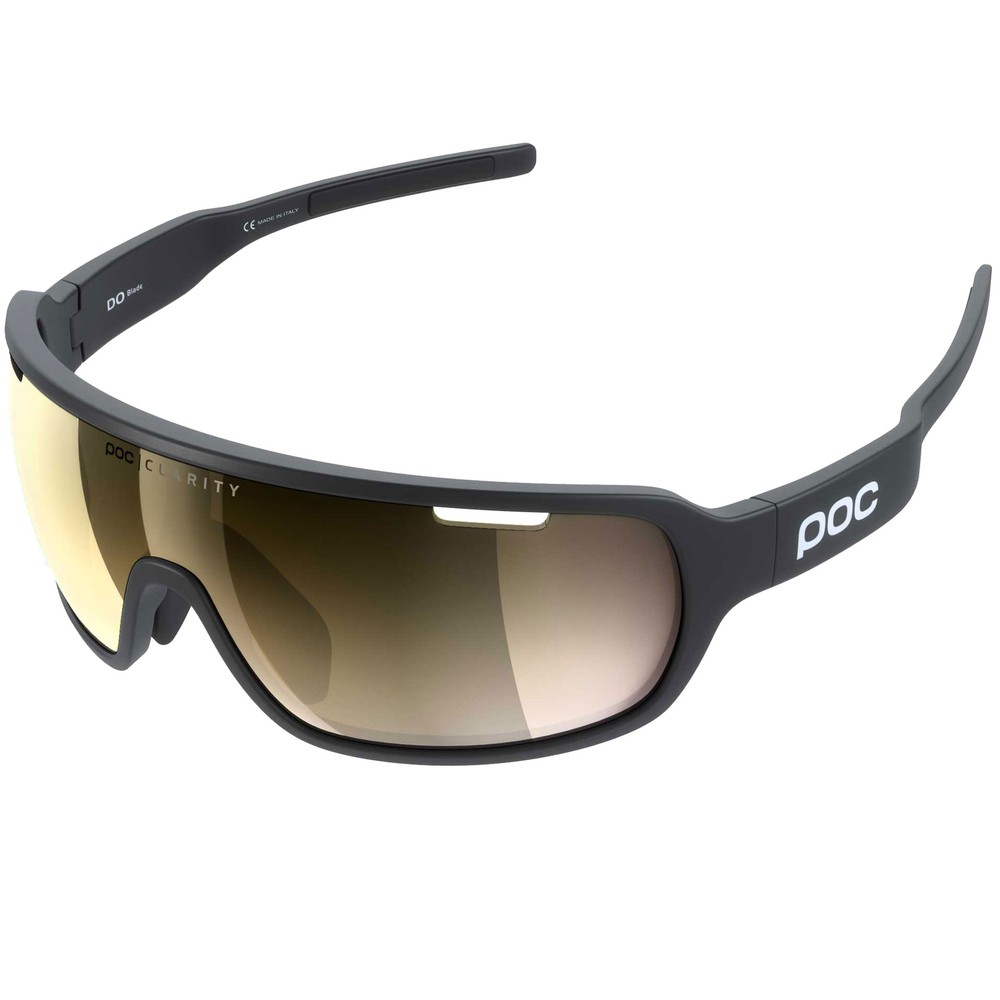POC Do Blade Clarity Sunglasses Uranium Black With Violet/Gold Mirror Lens