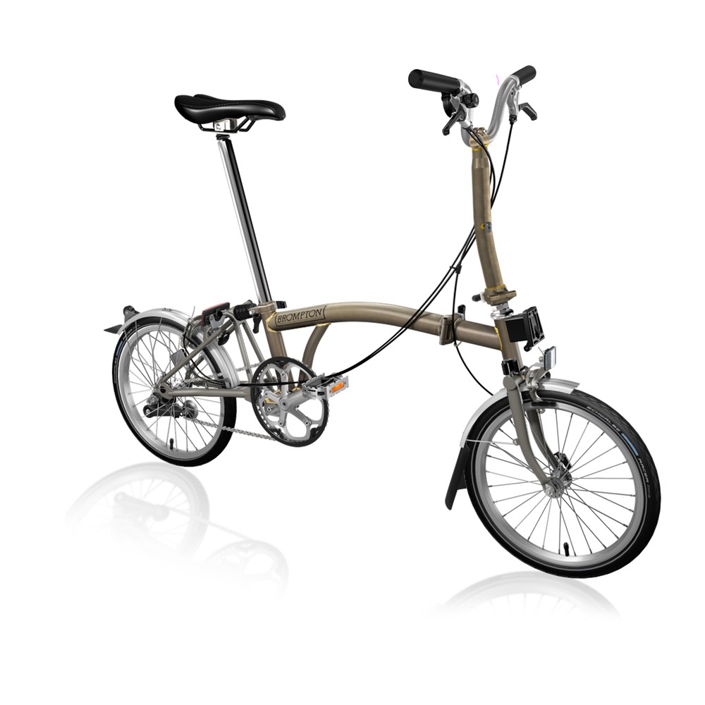 Brompton Steel/Titanium M3L Folding Bike With Front Carrier Block