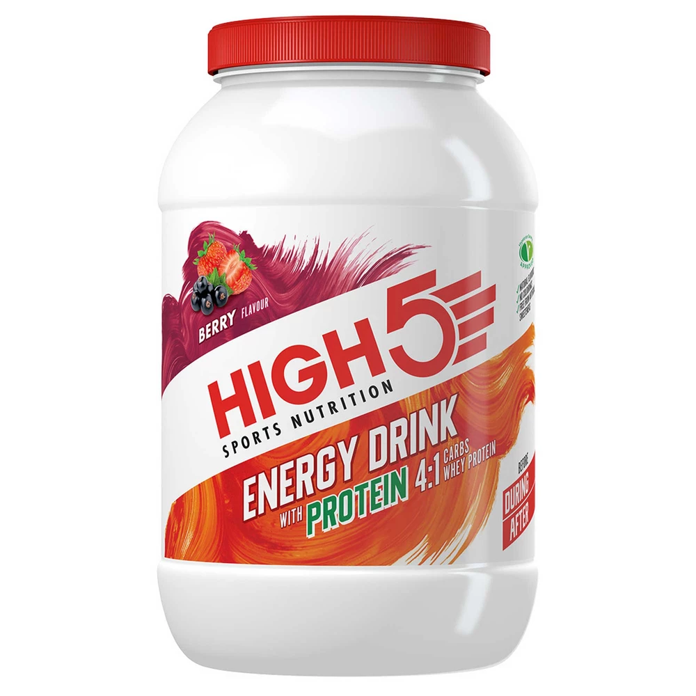 Sigma Sports High5 Energy Drink Protein 1.6Kg Tub | Discount Codes available, easy returns, up to £25 off with Newsletter Signup, FREE Postage over £60