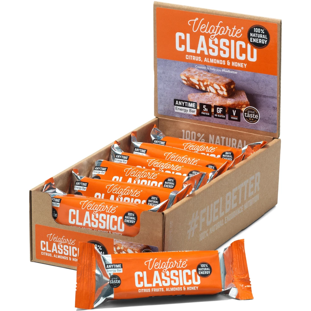 Sigma Sports Veloforte Natural Energy Bar Box of 12 x 62g Bars | Discount Codes available, easy returns, up to £25 off with Newsletter Signup, FREE Postage over £60