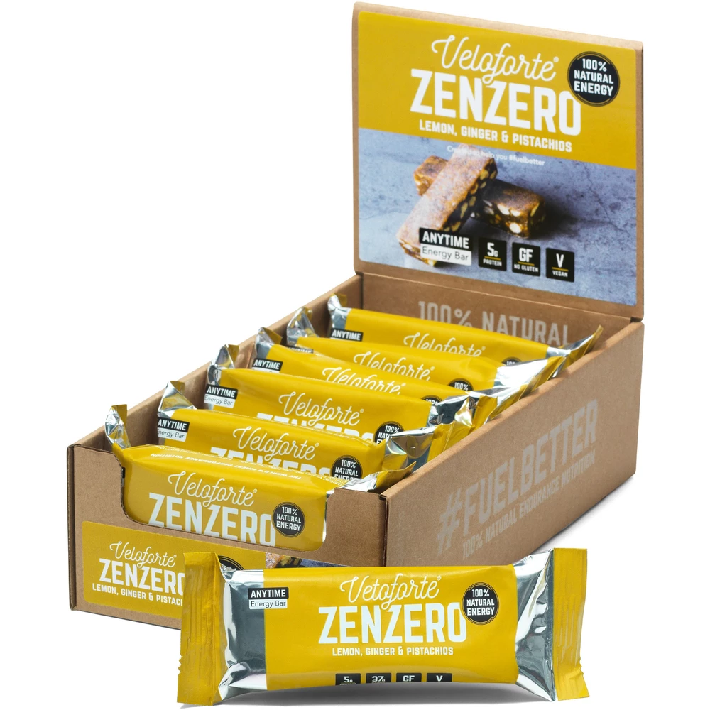 Sigma Sports Veloforte Zenzero Natural Energy Bar Box of 12 x 62g Bars | Discount Codes available, easy returns, up to £25 off with Newsletter Signup, FREE Postage over £60