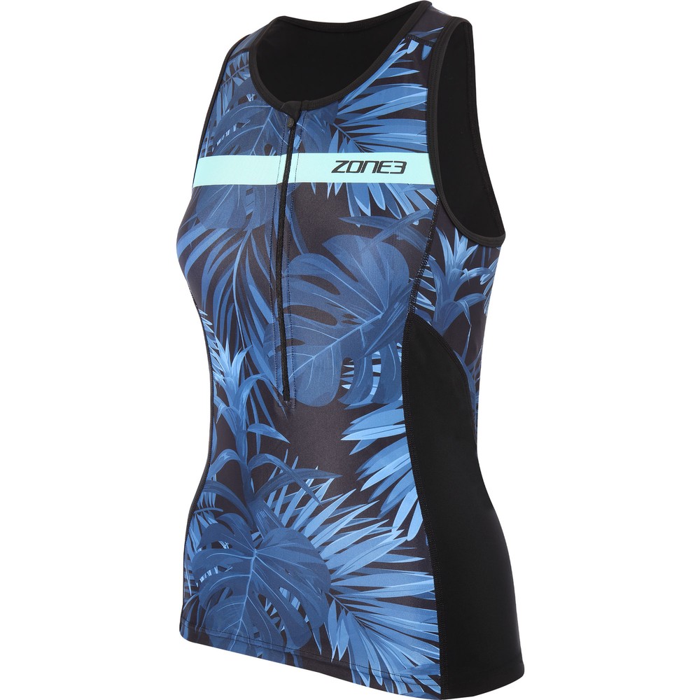 Zone3 Activate Plus Tropical Palm Womens Sleeveless Tri Top Sigma Sports