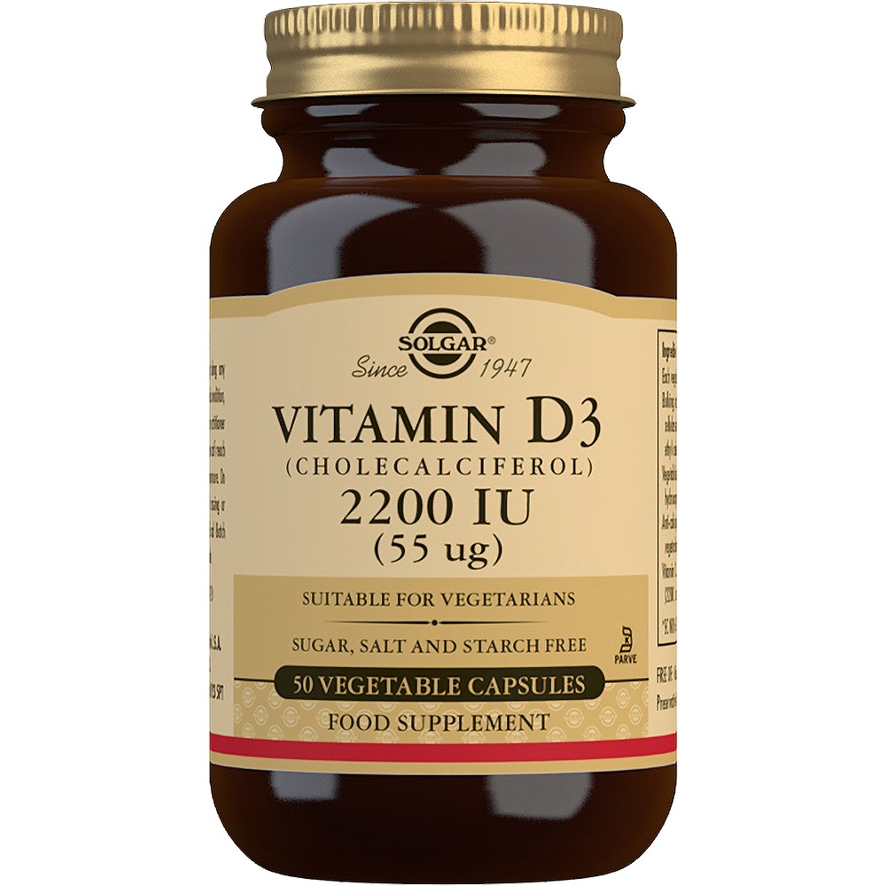 Solgar Vitamin D3 (Cholecalciferol) 2200 IU (55μg) - 50 Tablets