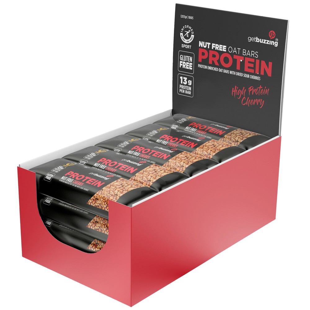 GetBuzzing Nut and Gluten Free Protein Bar Box of 12 x 55g Sigma Sports