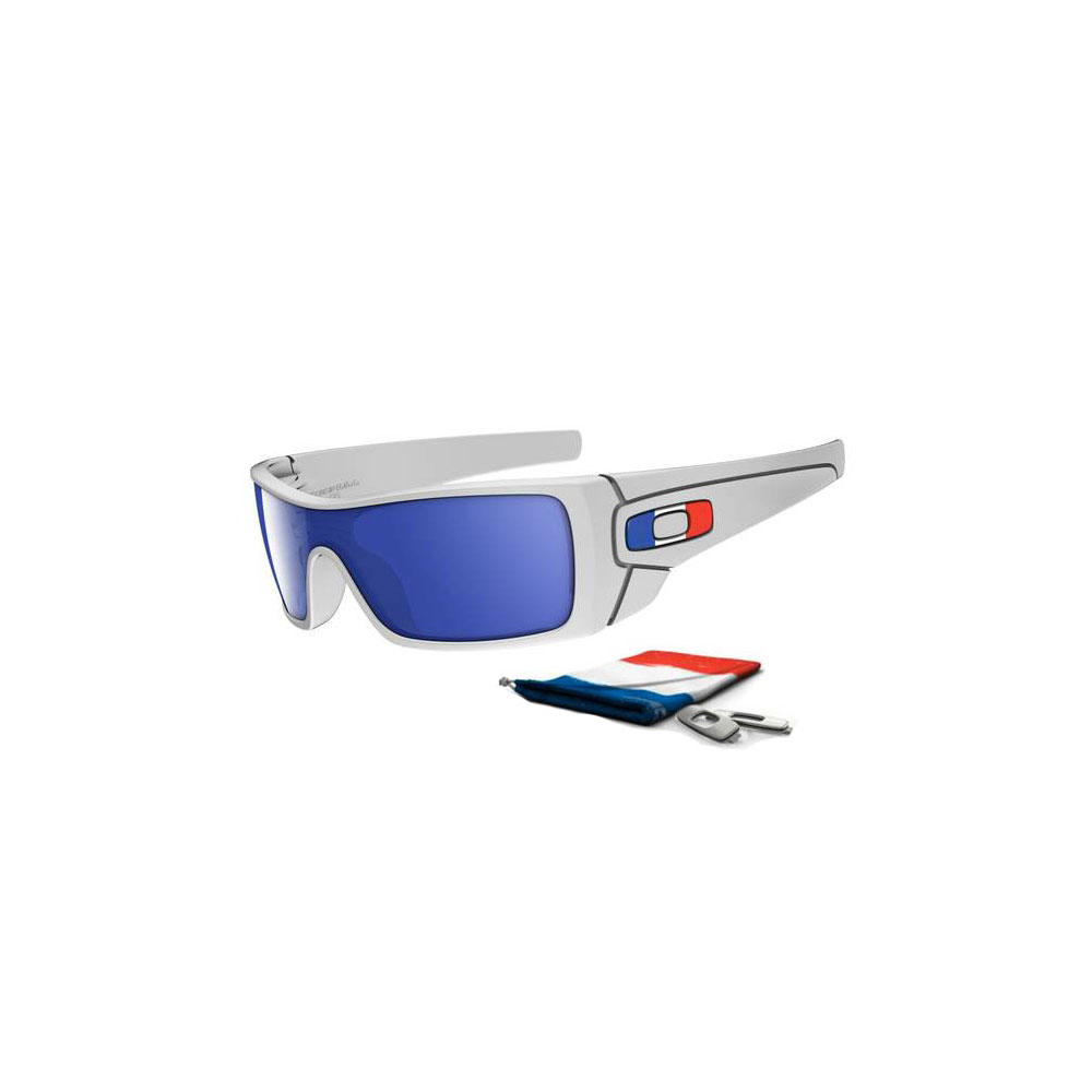 Oakley France Batwolf Glasses Polished White Ice Iridium Lens