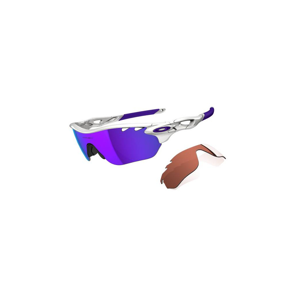 Oakley Radarlock Edge Glasses Polished White Frame Violet Iridium