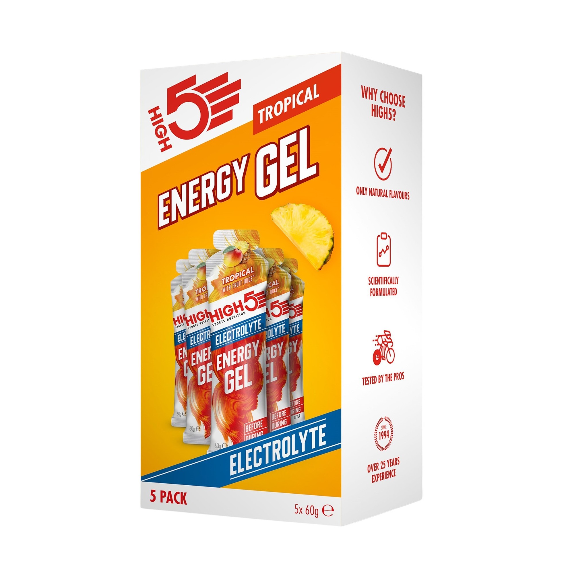 High5 Energy Electrolyte Gels Box of 5 x60g Sigma Sports