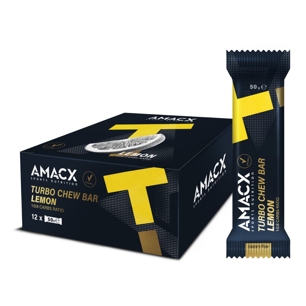 Sigma Sports Amacx 1:0.8 Turbo Chew Energy Bars (12 x 50g) | Discount Codes available, easy returns, up to £25 off with Newsletter Signup, FREE Postage over £60