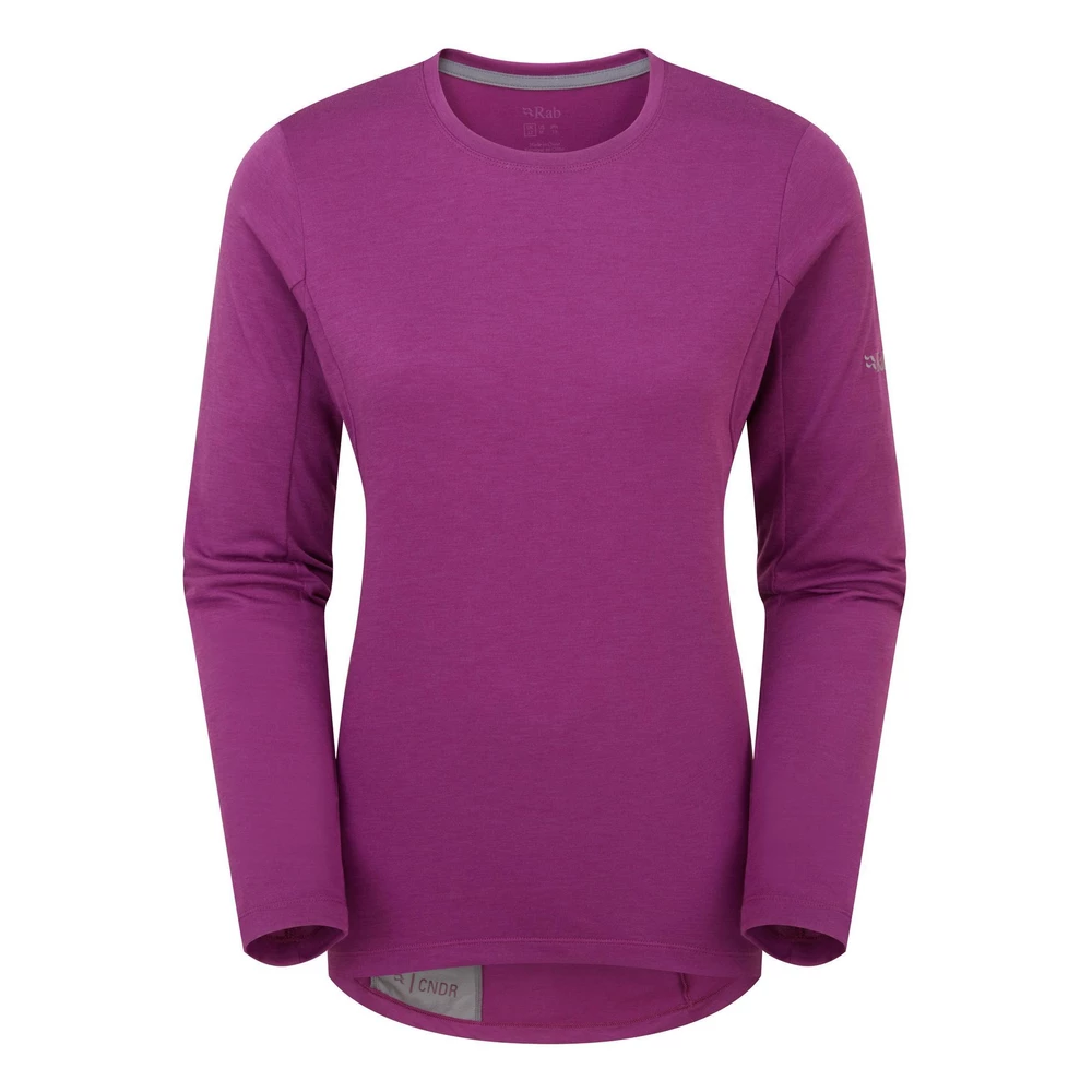 Sigma Sports Rab Women's Cinder Crimp Long Sleeve T-Shirt | Discount Codes available, easy returns, up to £25 off with Newsletter Signup, FREE Postage over £60