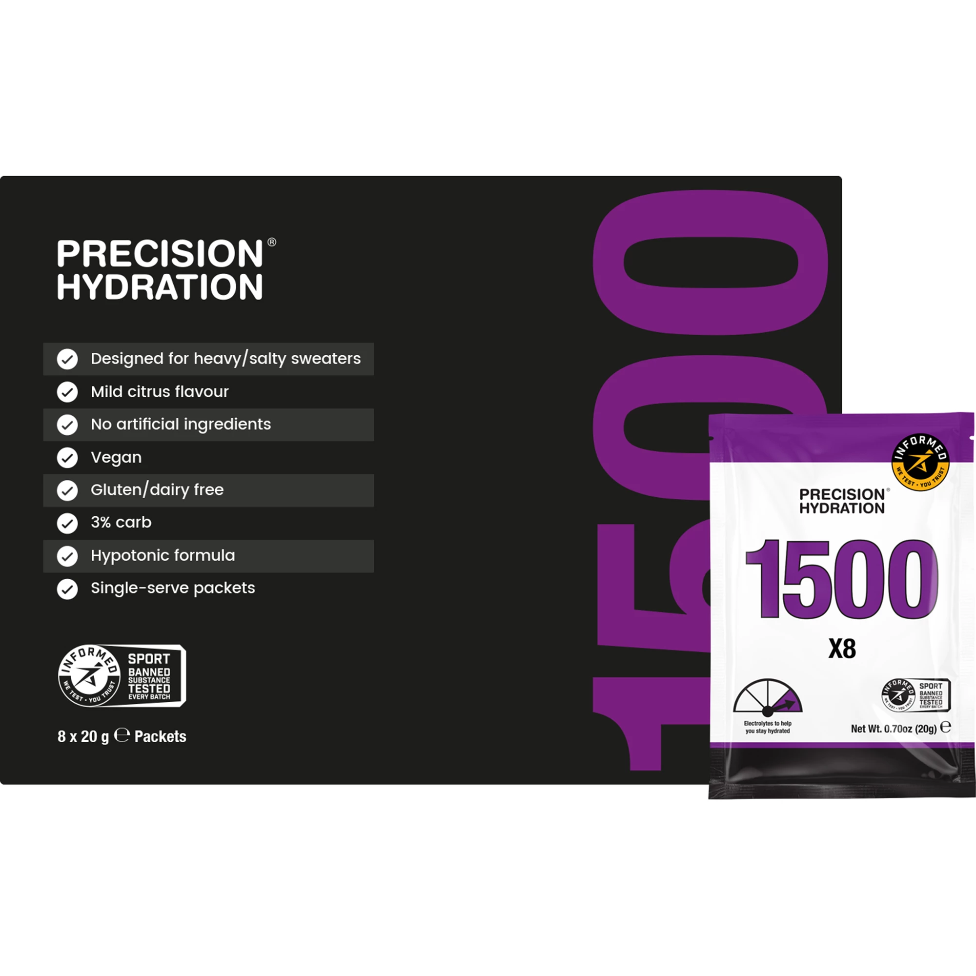 Precision Fuel & Hydration PH 1500 Hydration Powder - Box (8 Sachets) |  Sigma Sports