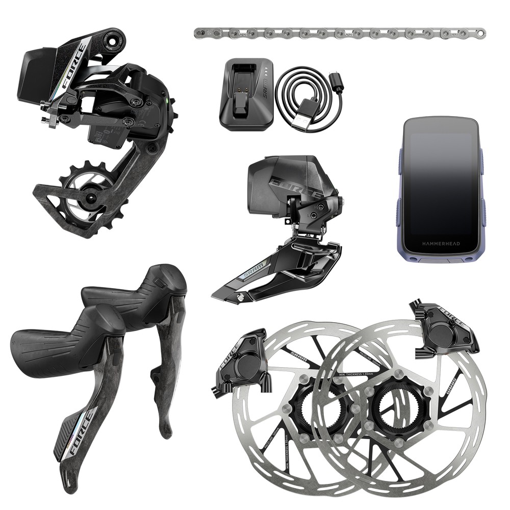 SRAM Force AXS 2x E1 Electronic HRD Groupset & Karoo GPS Bundle