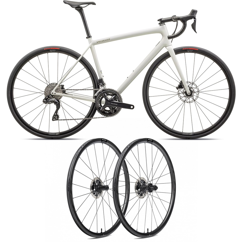 Sigma Sports Specialized Aethos Comp 105 Di2 Road Bike & Scope R3 Carbon Wheelset Bundle | Discount Codes available, easy returns, up to £25 off with Newsletter Signup, FREE Postage over £60