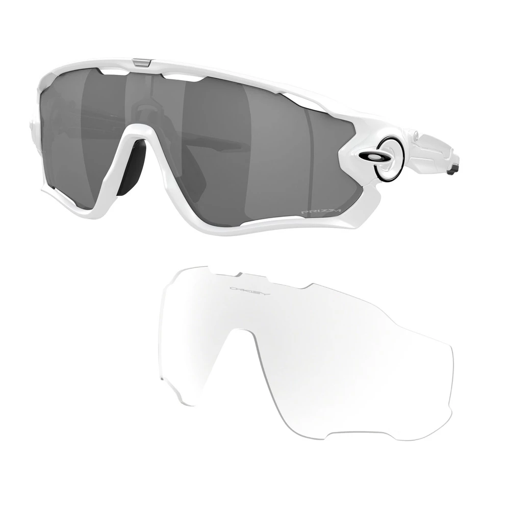 Sigma Sports Oakley Jawbreaker Sunglasses - Prizm Black + Clear Lenses | Discount Codes available, easy returns, up to £25 off with Newsletter Signup, FREE Postage over £60