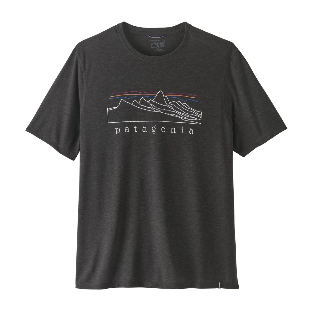Sigma Sports Patagonia Capilene Cool Trail T-Shirt - Stratapeaks Print | Discount Codes available, easy returns, up to £25 off with Newsletter Signup, FREE Postage over £60