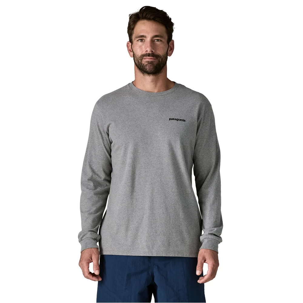 Sigma Sports Patagonia Long Sleeve P-6 Logo Responsibili-Tee | Discount Codes available, easy returns, up to £25 off with Newsletter Signup, FREE Postage over £60
