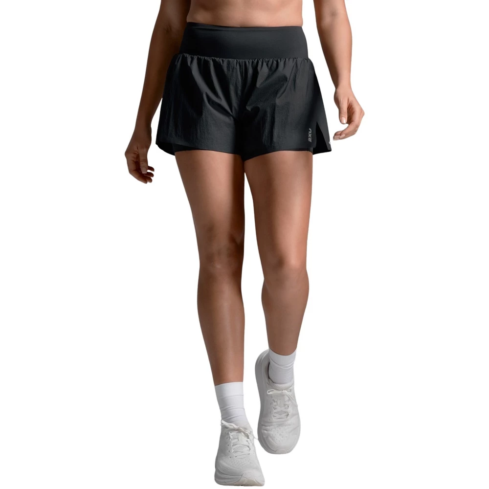 Sigma Sports 2XU Women's Aero Hi-Rise 2-in-1 3-Inch Shorts | Discount Codes available, easy returns, up to £25 off with Newsletter Signup, FREE Postage over £60