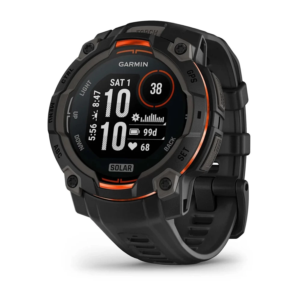 Sigma Sports Garmin Instinct 3 – 45 mm Solar GPS Watch | Discount Codes available, easy returns, up to £25 off with Newsletter Signup, FREE Postage over £60