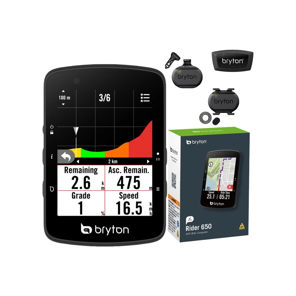 Sigma Sports Bryton Rider 650 GPS Cycling Computer + Sensor Bundle | Discount Codes available, easy returns, up to £25 off with Newsletter Signup, FREE Postage over £60
