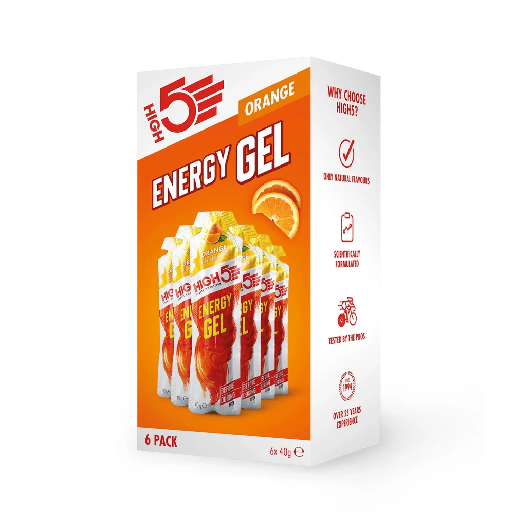 Sigma Sports High5 Short Dated: Energy Gels Box of 6 x40g | Discount Codes available, easy returns, up to £25 off with Newsletter Signup, FREE Postage over £60