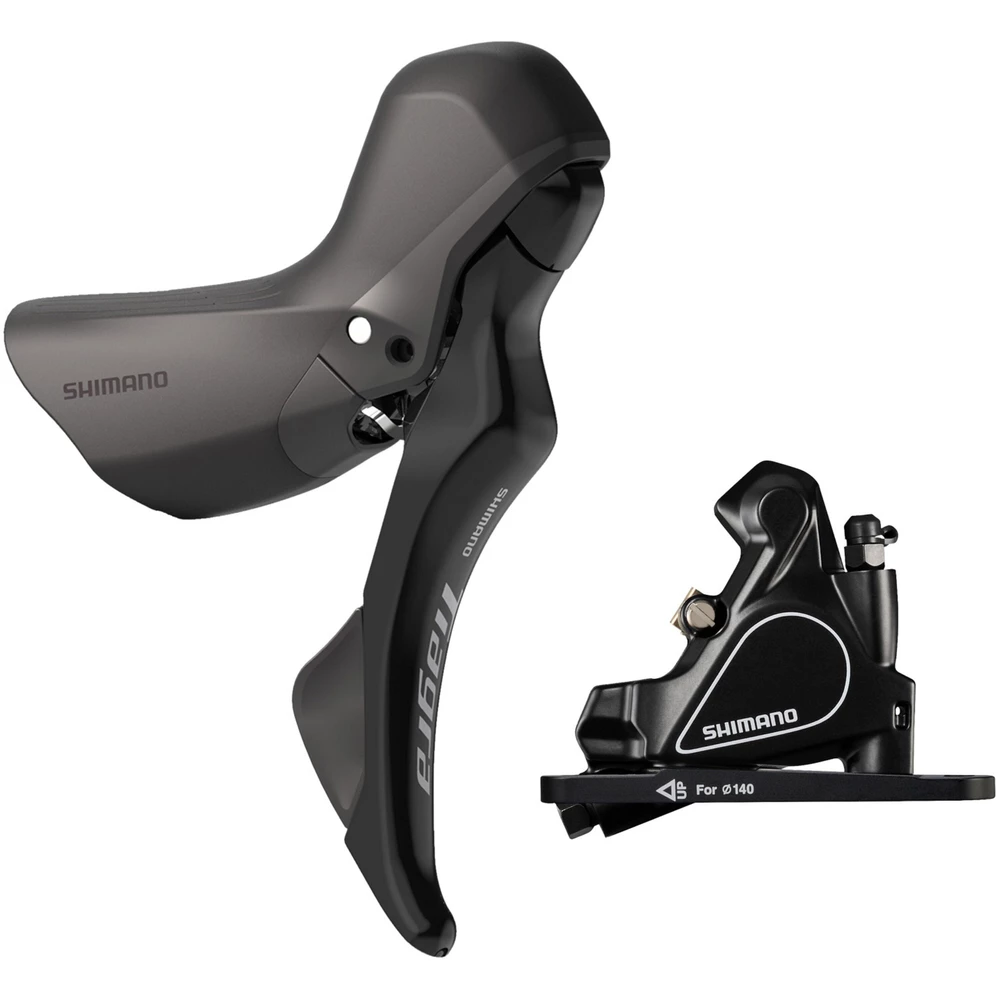 Sigma Sports Shimano ST-R4020 Tiagra 2-speed STI bled with BR-RS405 flat mount calliper | Discount Codes available, easy returns, up to £25 off with Newsletter Signup, FREE Postage over £60