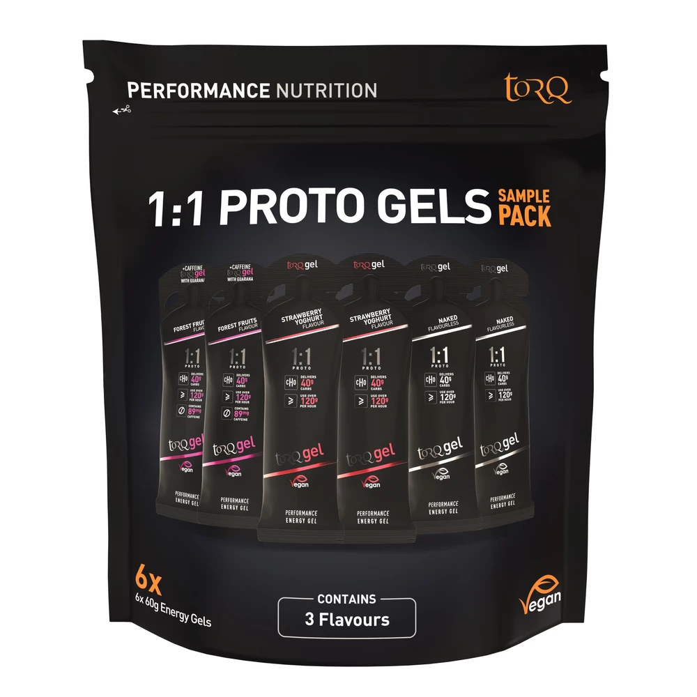 Sigma Sports TORQ Proto Gel Sample Pack - 6 Gels | Discount Codes available, easy returns, up to £25 off with Newsletter Signup, FREE Postage over £60